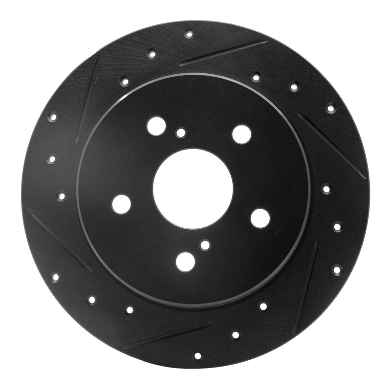 Lexus NX200T Brake Rotor (1) - Rear Left - R1 Concepts - Drilled & Slotted - Black - `15-`25